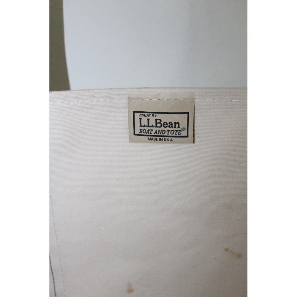 LL Bean Boat and Tote XL Long Canvas Bag Black Cream Chef Embroidery Made in USA - Picture 3 of 14